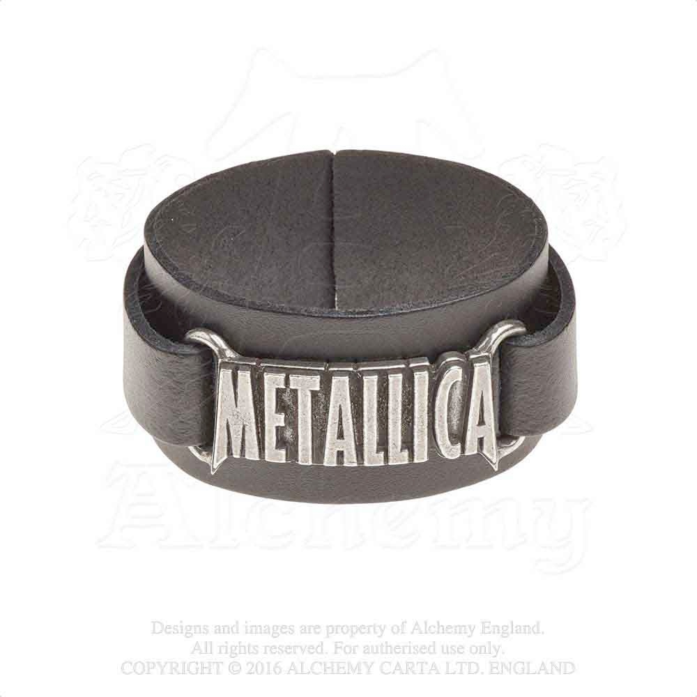 Alchemy Metallica - Logo Bracelet - Couleur argent/Noir